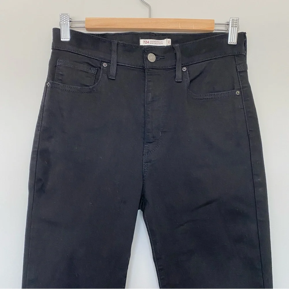 Levi's Women's Straight Leg Jeans - Black - Picture 6 of 16